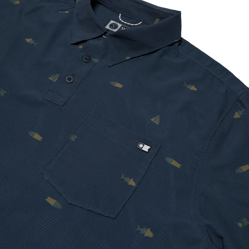 Salty Crew Mayday Perf Tech Polo Shirt - Navy
