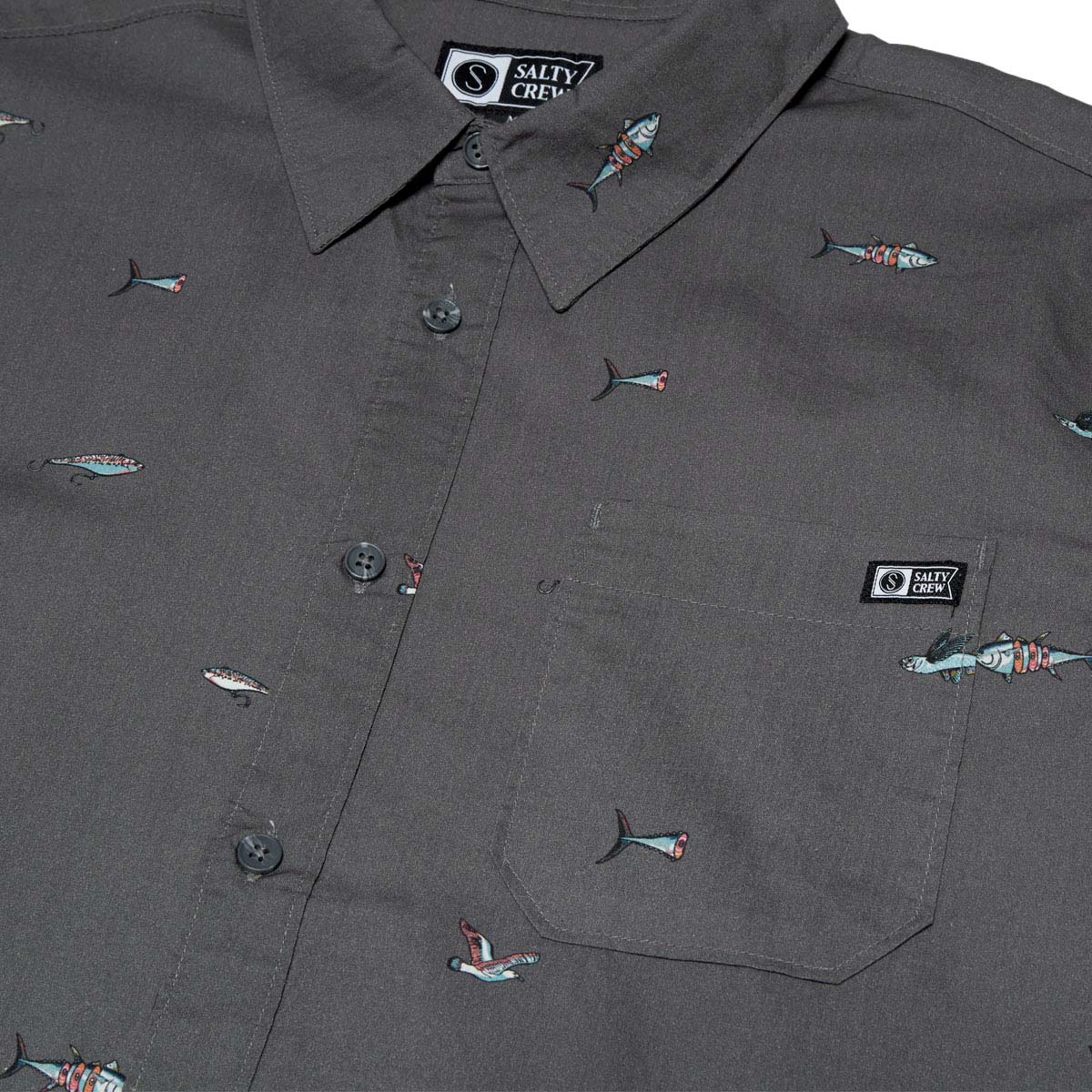 Salty Crew Crew Button Up Shirt - Charcoal image 3