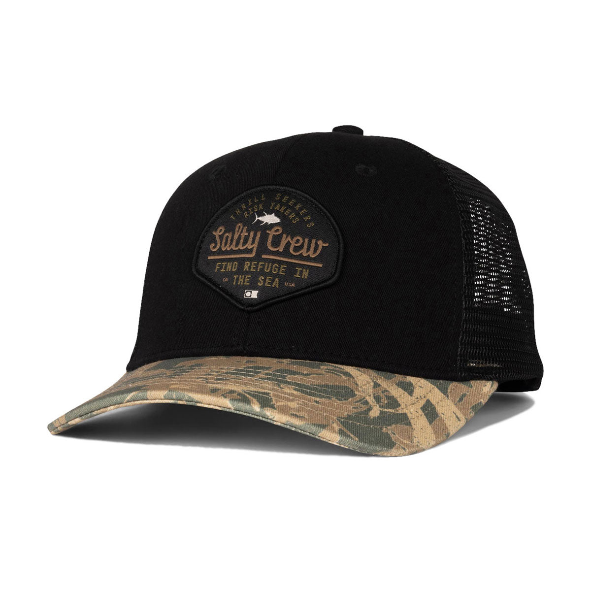 Salty Crew Border Trucker Hat - Black Camo image 1