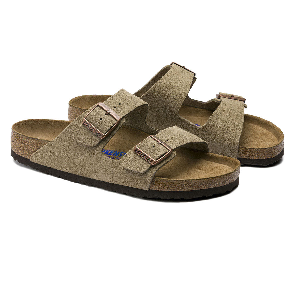 Birkenstock Womens Arizona Soft Footbed Sandals - Taupe Suede image 2