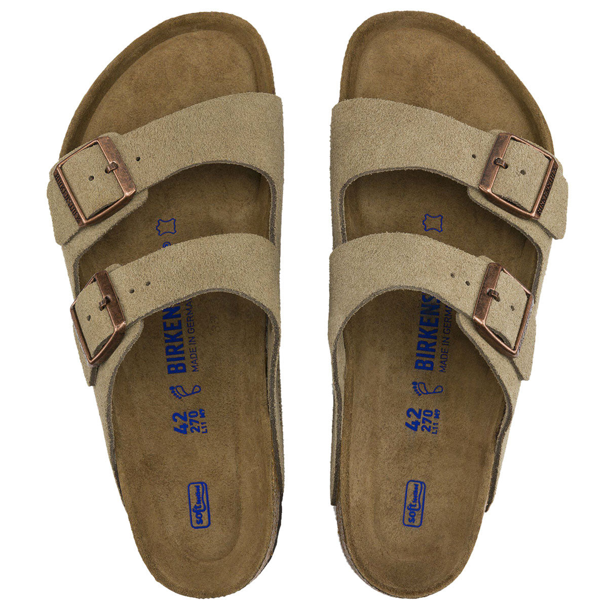 Birkenstock Arizona Soft Footbed Sandals - Taupe Suede image 3