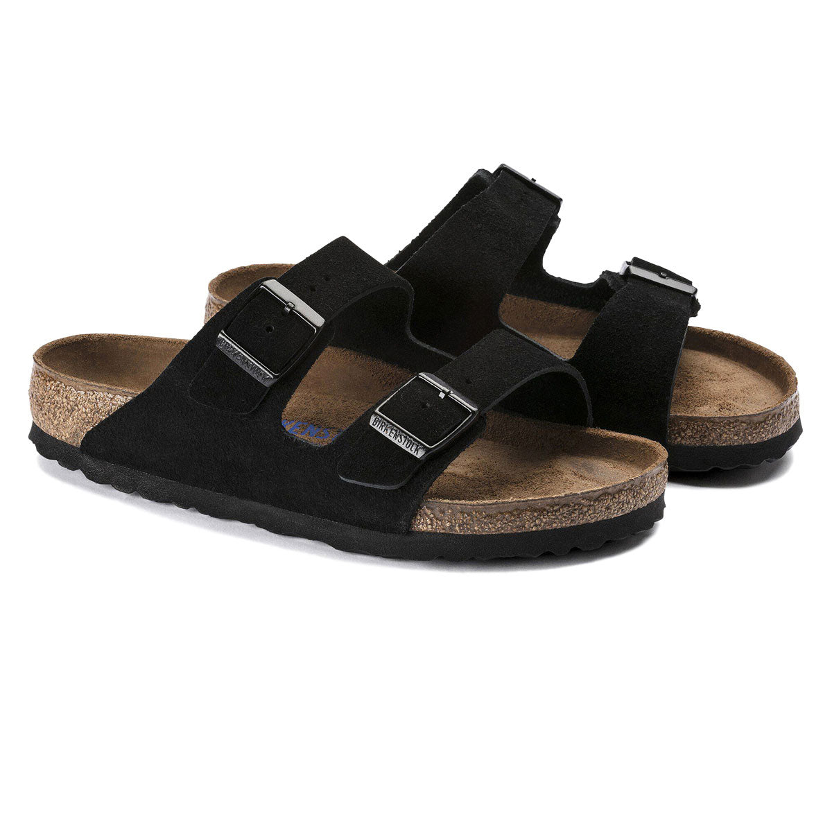 Birkenstock Arizona Soft Footbed Sandals - Black Suede image 2