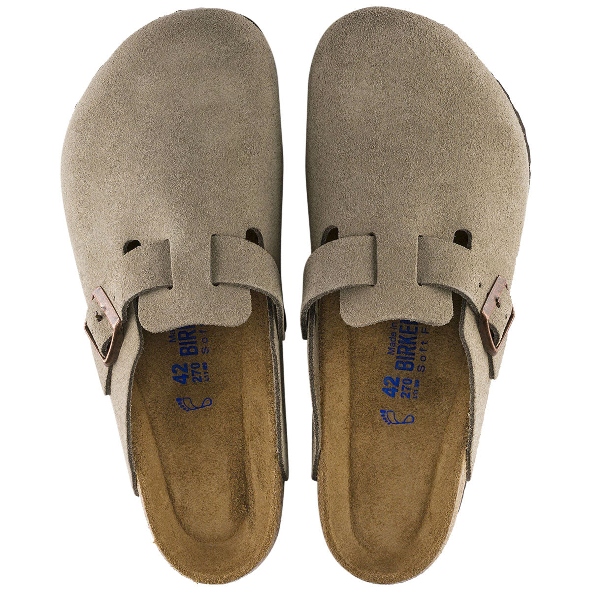 Birkenstock Womens Boston Soft Footbed Sandals - Taupe Suede image 3