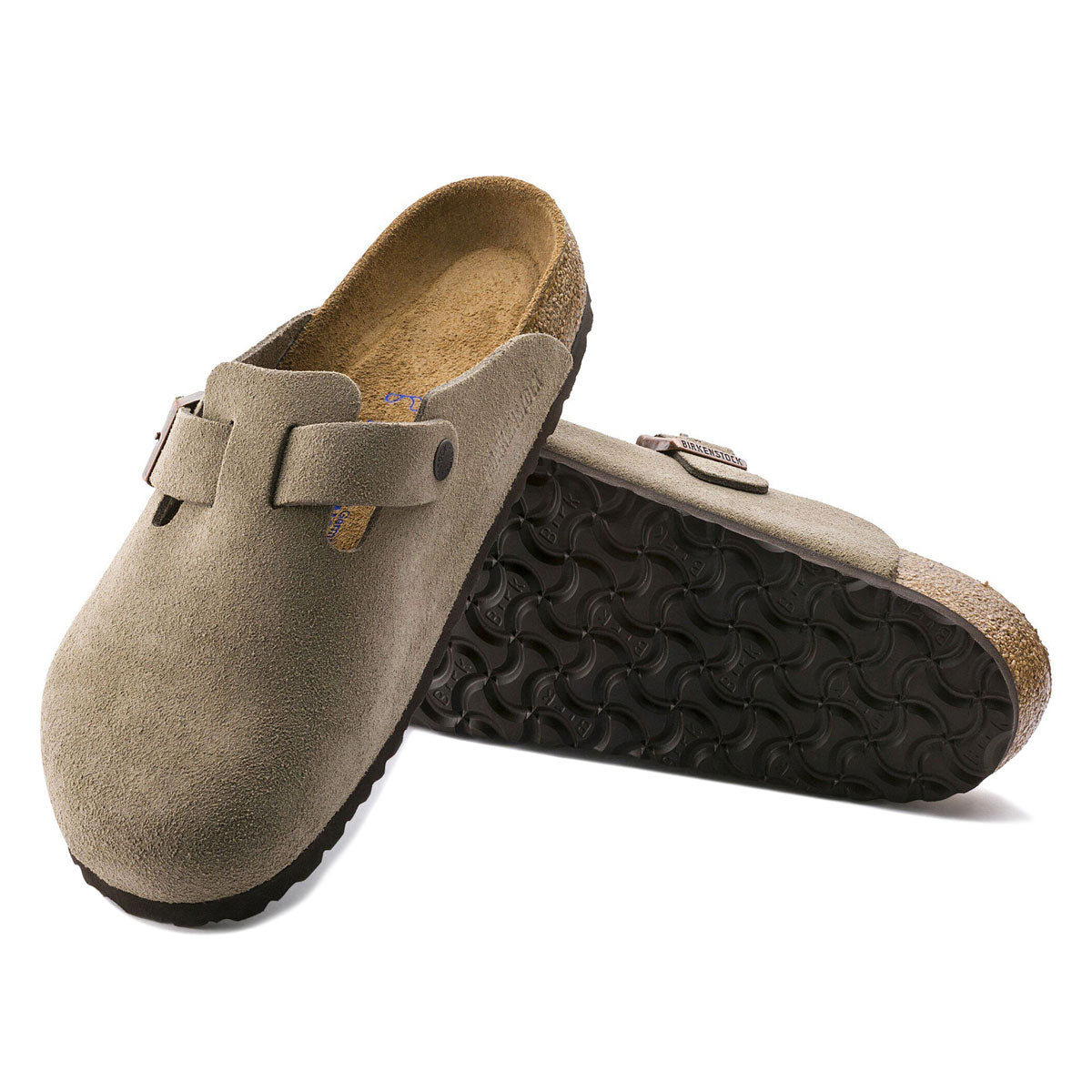 Birkenstock Womens Boston Soft Footbed Sandals - Taupe Suede image 4