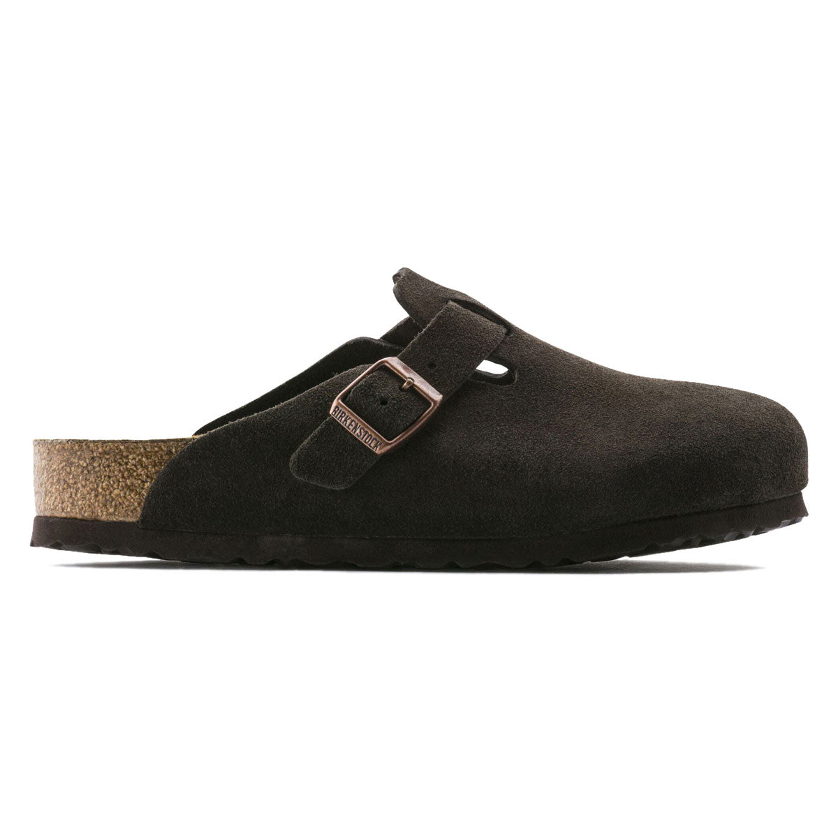 Birkenstock Womens Boston Soft Footbed Sandals - Mocha Suede image 1