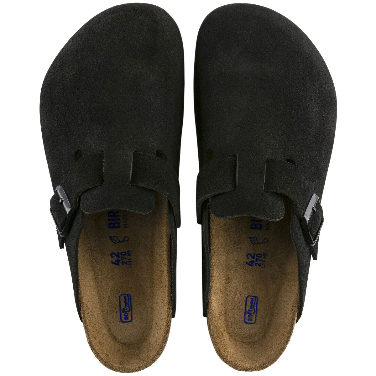 Birkenstock Womens Boston Soft Footbed Sandals - Black Suede image 3