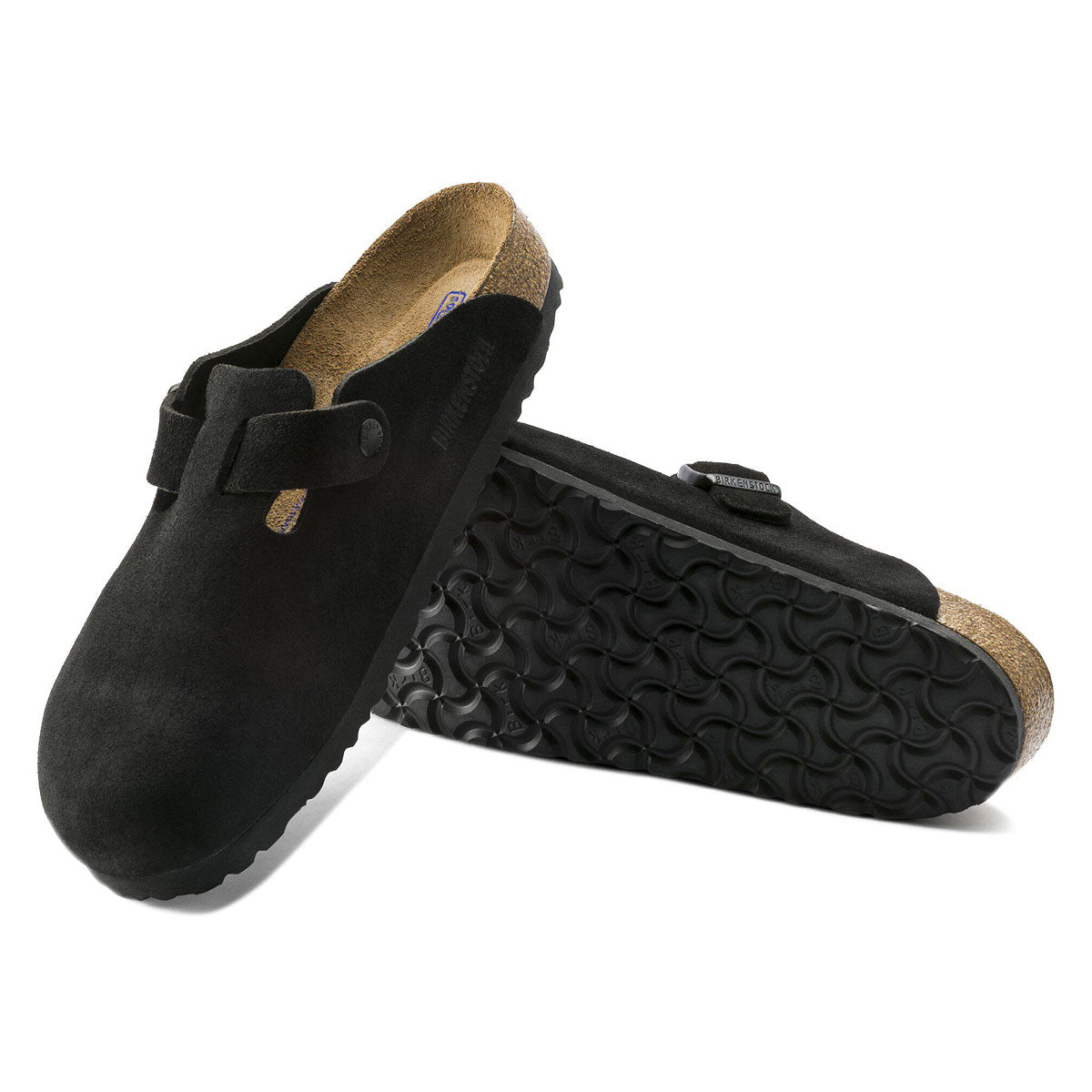 Birkenstock Womens Boston Soft Footbed Sandals - Black Suede image 4