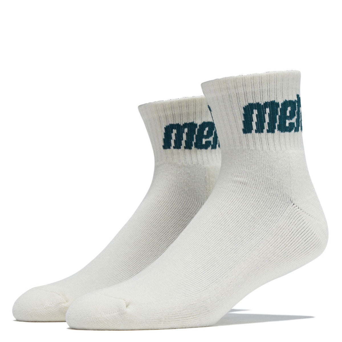 Metalwood Metal Logo Quarter Socks - Off White/Spruce image 1