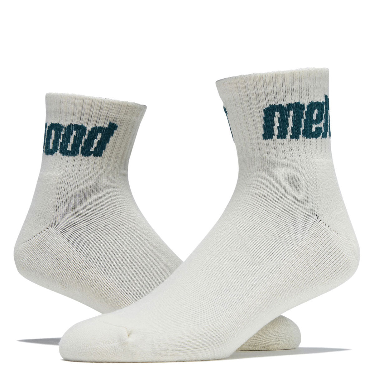 Metalwood Metal Logo Quarter Socks - Off White/Spruce image 2