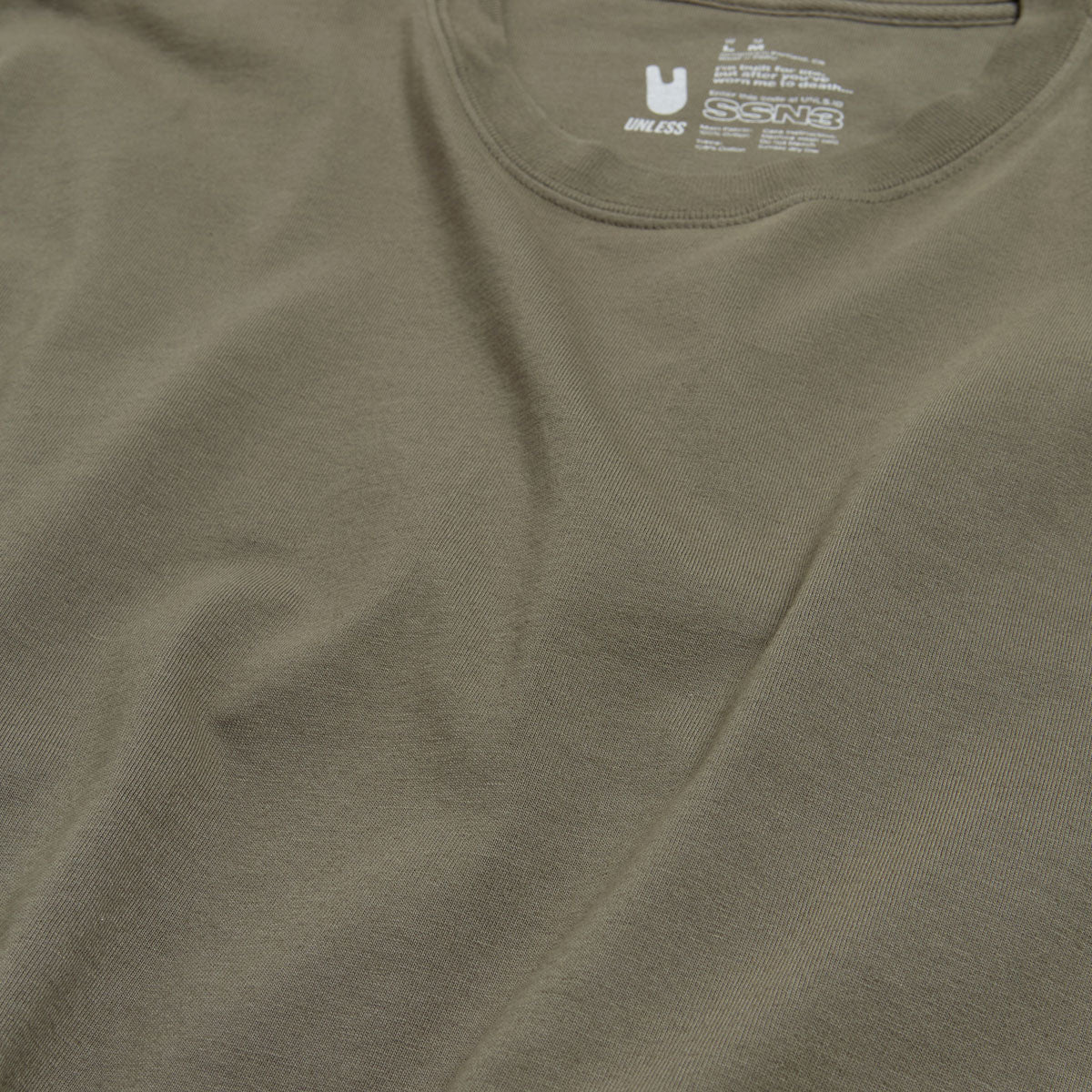 Unless Essentials T-Shirt - Smokey Olive Washed image 3
