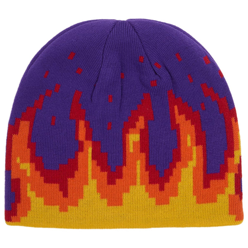Corduroy Digi Flames Beanie - Purple