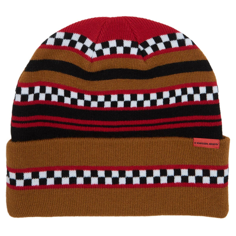 Corduroy Checkstripe Beanie - Nutmeg
