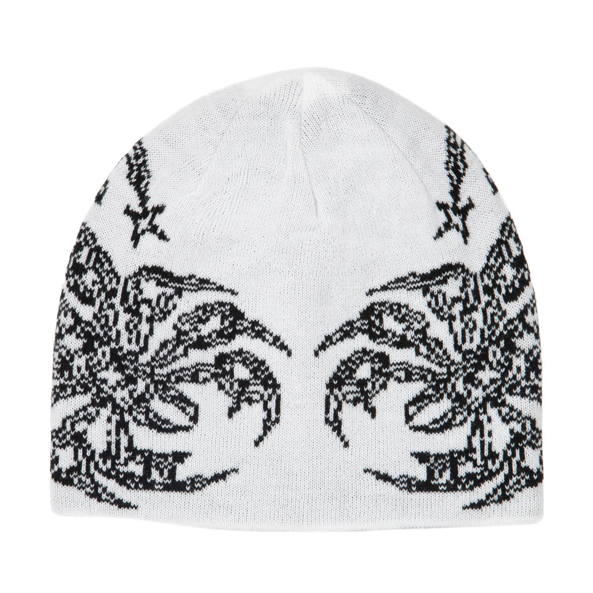 Corduroy No Regrets Reversible Skully Beanie - White image 1