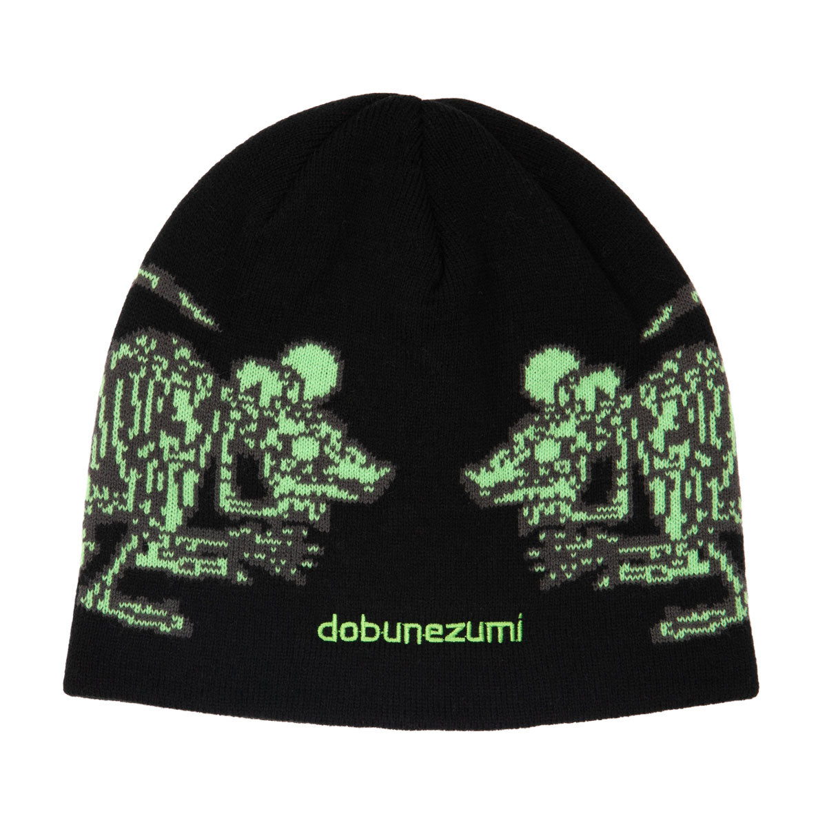 Corduroy Dobunezumi Skully Beanie - Black image 1