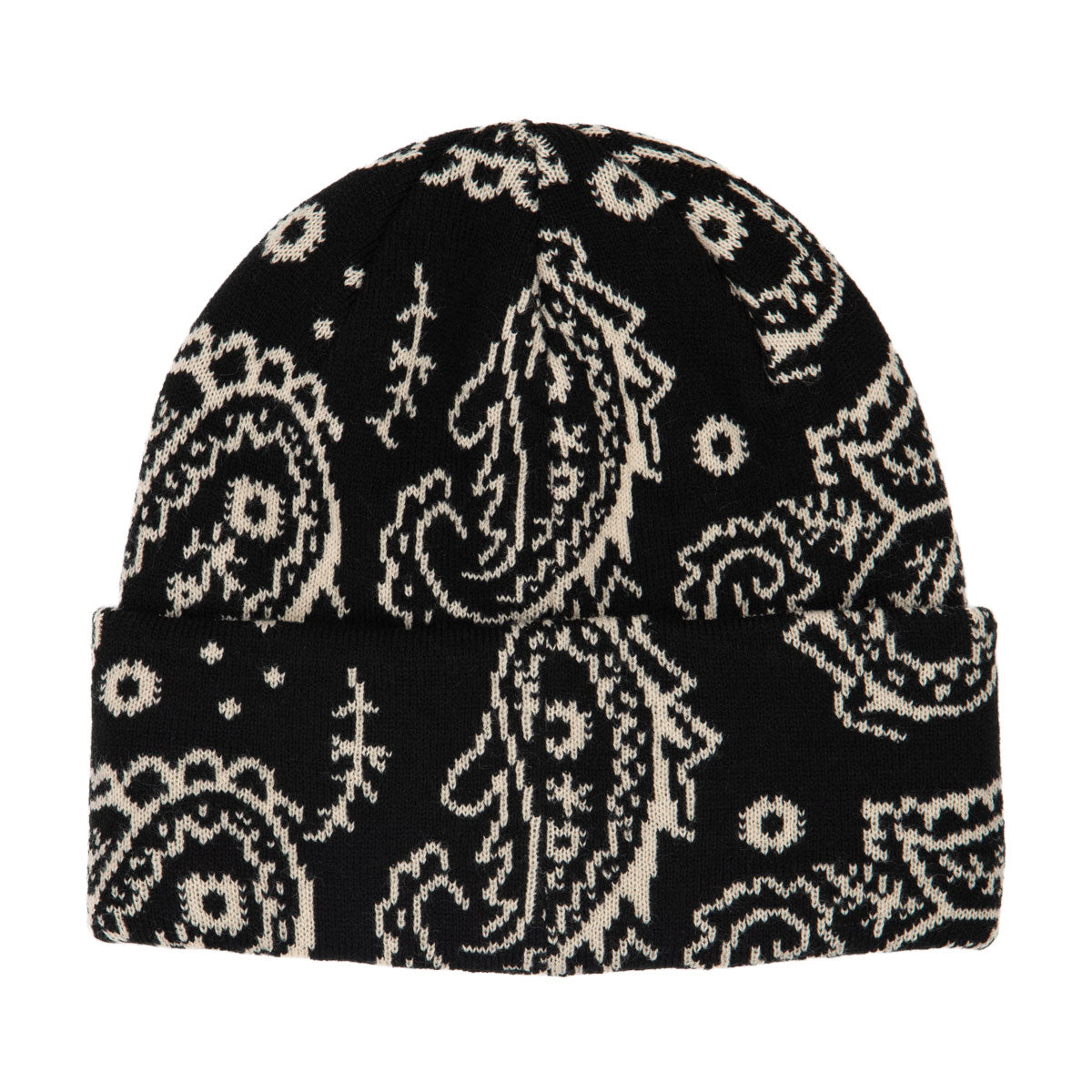 Corduroy Paisley Beanie - Black image 1