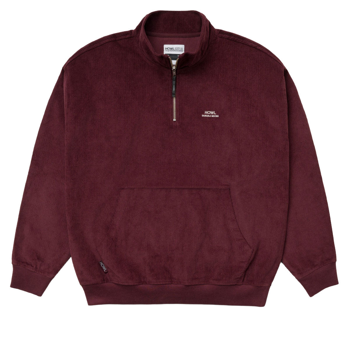 Howl Corduroy Half Zip Jacket - Burgundy image 1