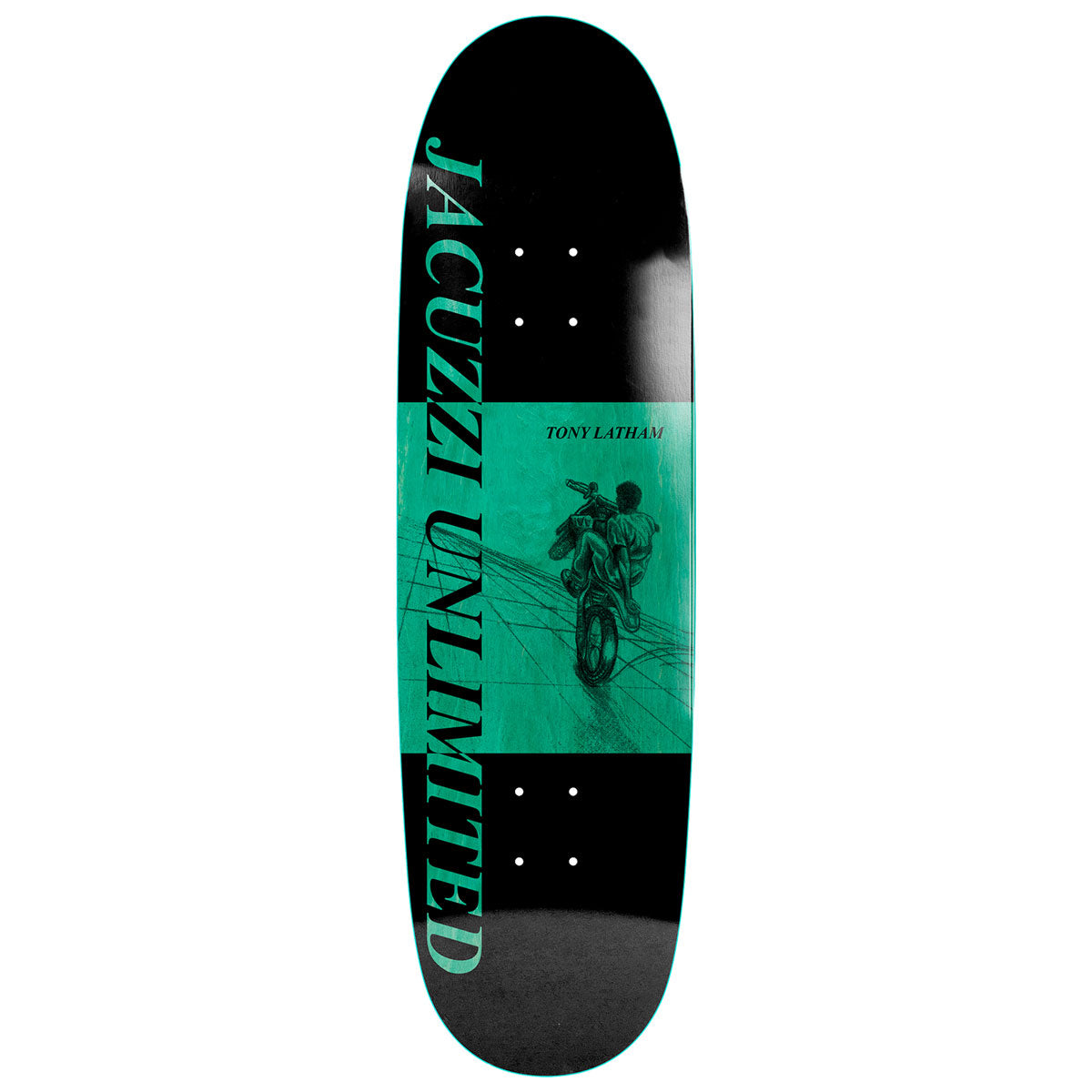 Jacuzzi Unlimited Tony Latham Dirtbike EX7 Skateboard Deck - Teal - 9.125