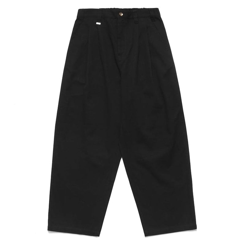 Metalwood Elastic Waist Baggy Pants - Black