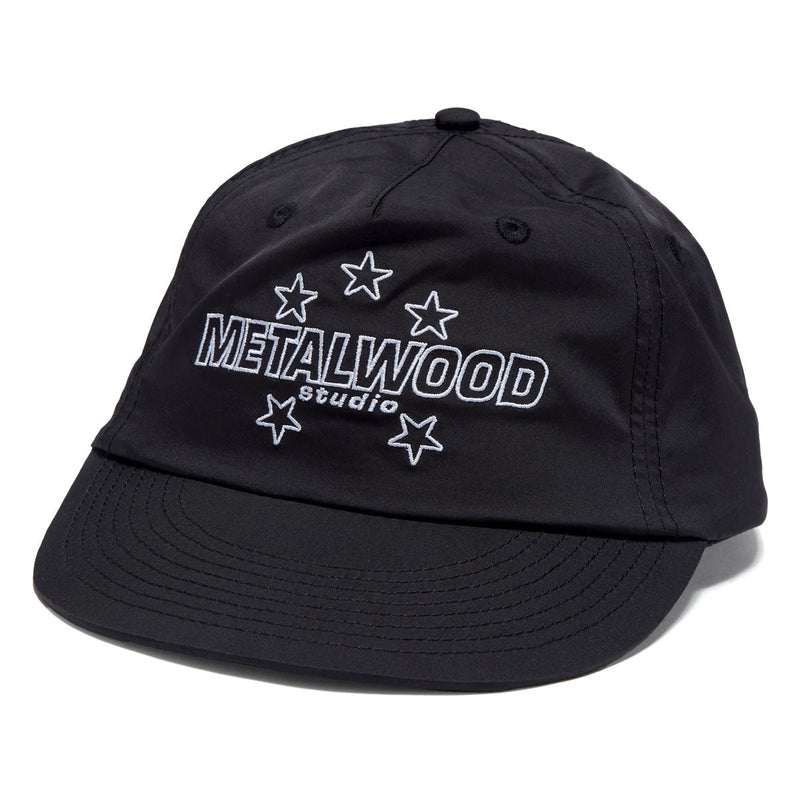 Metalwood Satin Stars 5 Panel Snapback Hat - Black