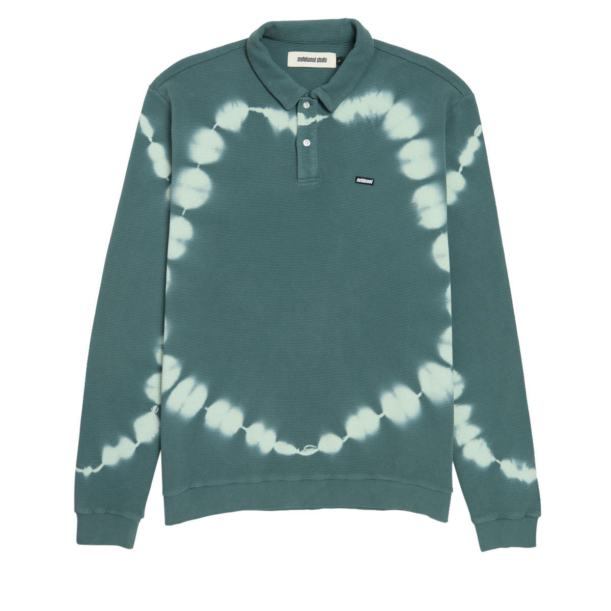 Metalwood Mini Metal Logo Thermal Long Sleeve Polo Shirt - Marine image 1