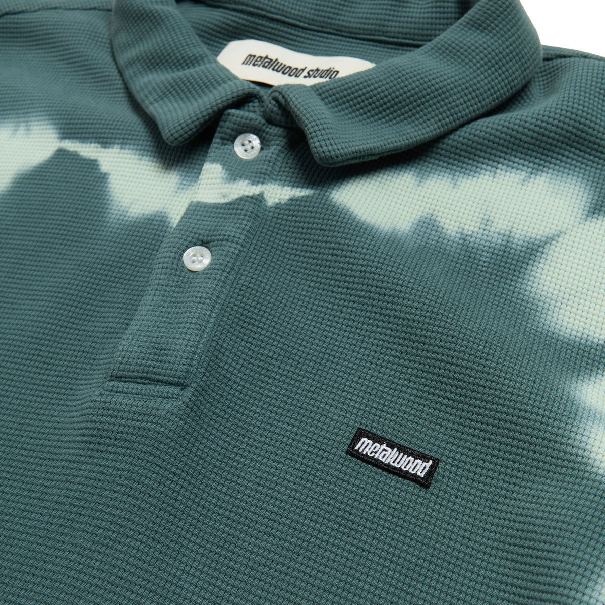 Metalwood Mini Metal Logo Thermal Long Sleeve Polo Shirt - Marine image 3