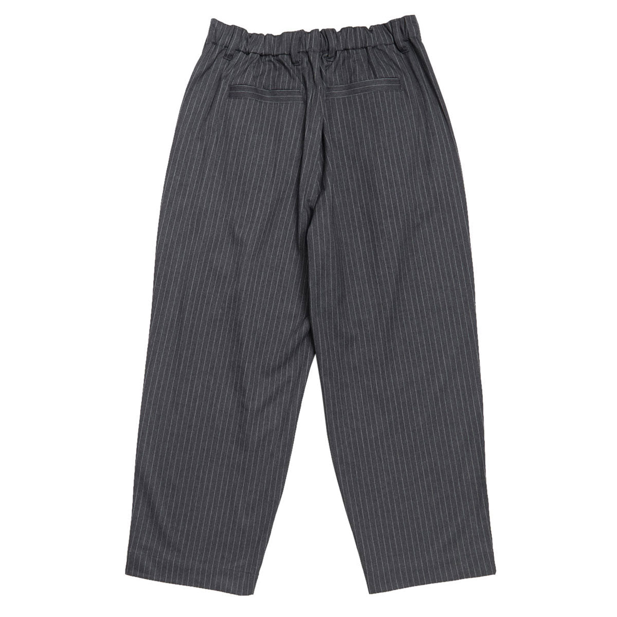Metalwood Elastic Waist Baggy Pants - Grey Pinstripe image 3