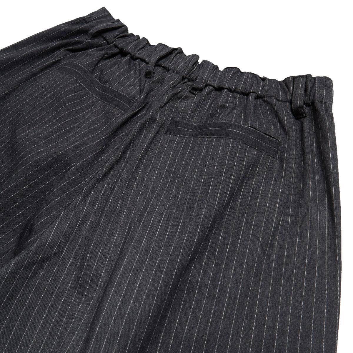 Metalwood Elastic Waist Baggy Pants - Grey Pinstripe image 4