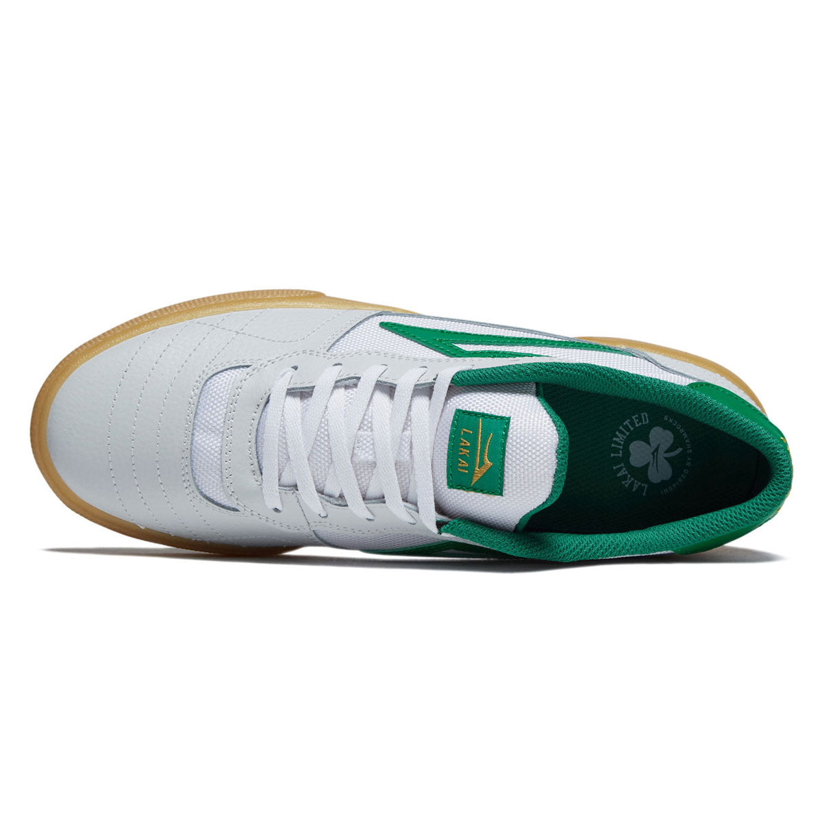 Lakai Cambridge Shoes - White/Green Leather – Daddies Board Shop