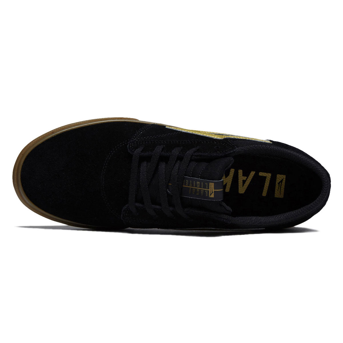 Lakai Griffin Shoes - Black/Gold Suede – Daddies Board Shop
