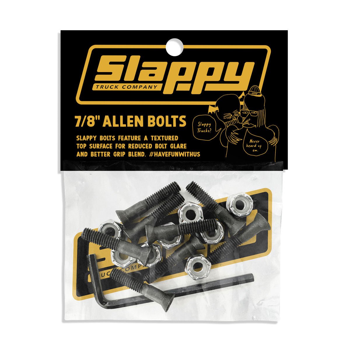Slappy Allen Grip Tip Bolts Hardware - Black - 7/8