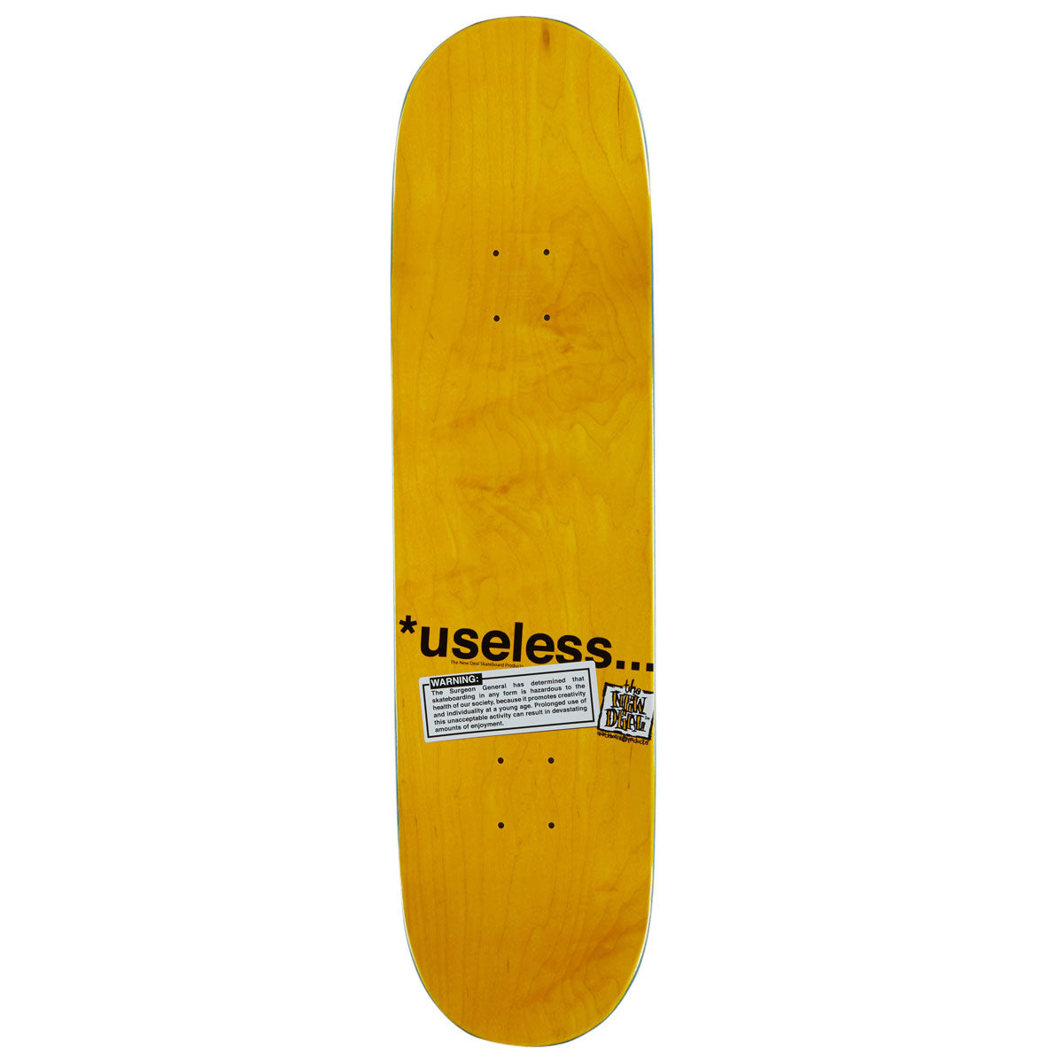 New Deal Useless Wooden Toys Popsicle Skateboard Complete - 8.25