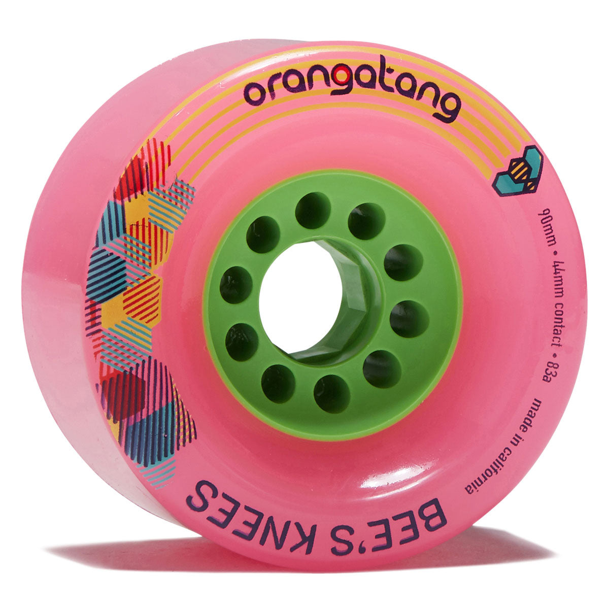 Orangatang Bee's Knees 83a Longboard Wheels - Pink - 90mm image 1