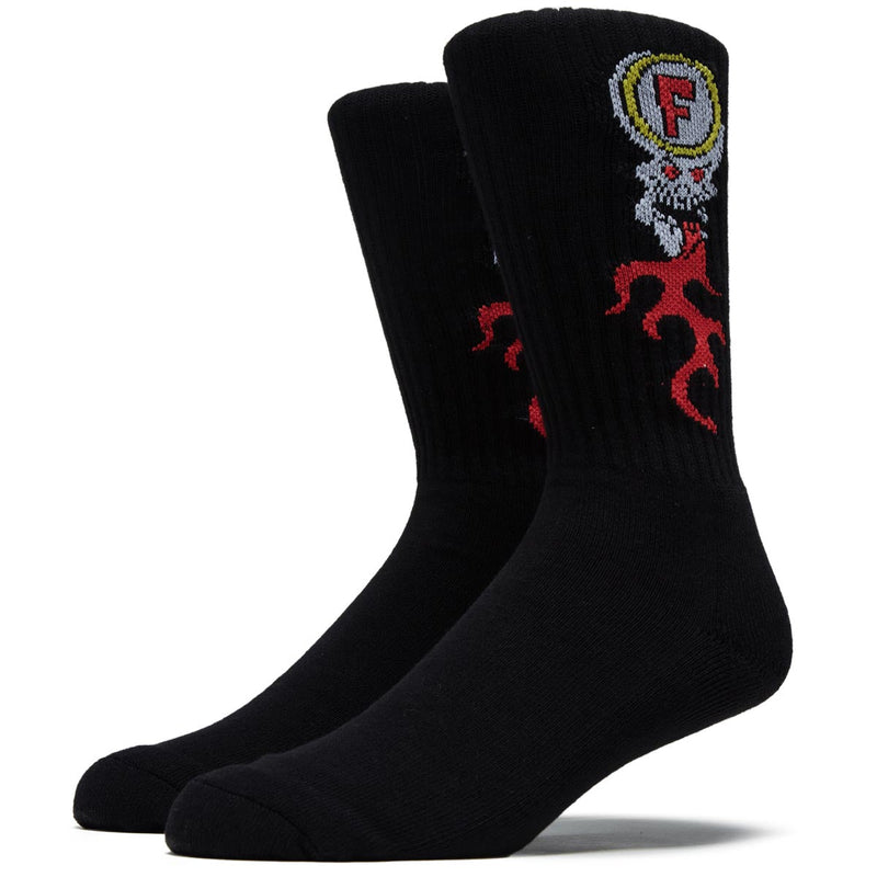Foundation Skull Fire Socks - Black