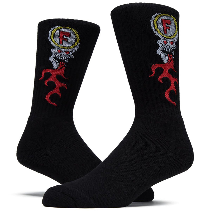 Foundation Skull Fire Socks - Black