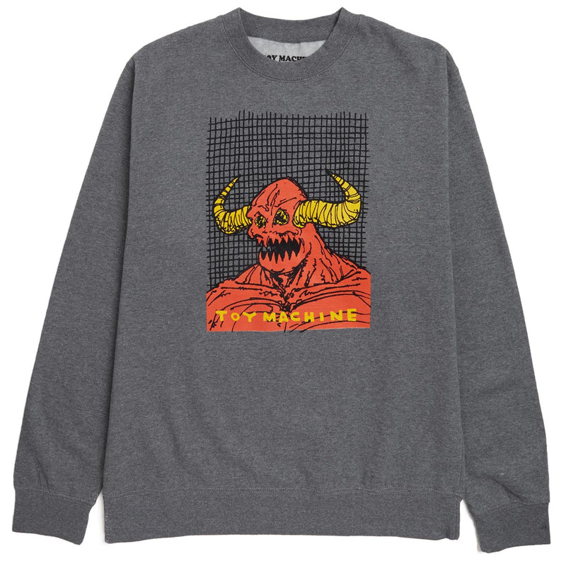 Toy Machine Welcome To Hell Monster Crew Sweatshirt - Heather Grey