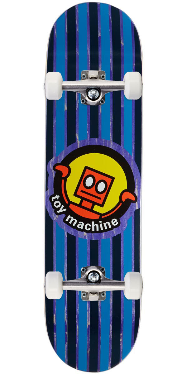 Toy Machine Robot Stripes Skateboard Complete - Blue - 8.00