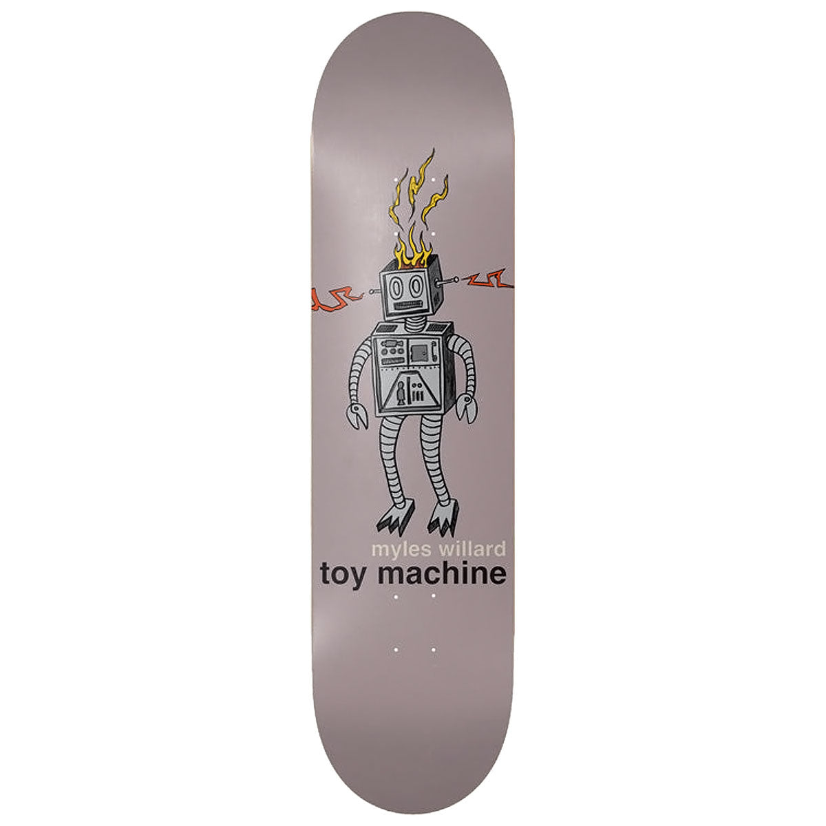 Toy Machine Willard Robot Fire Skateboard Deck - 8.25