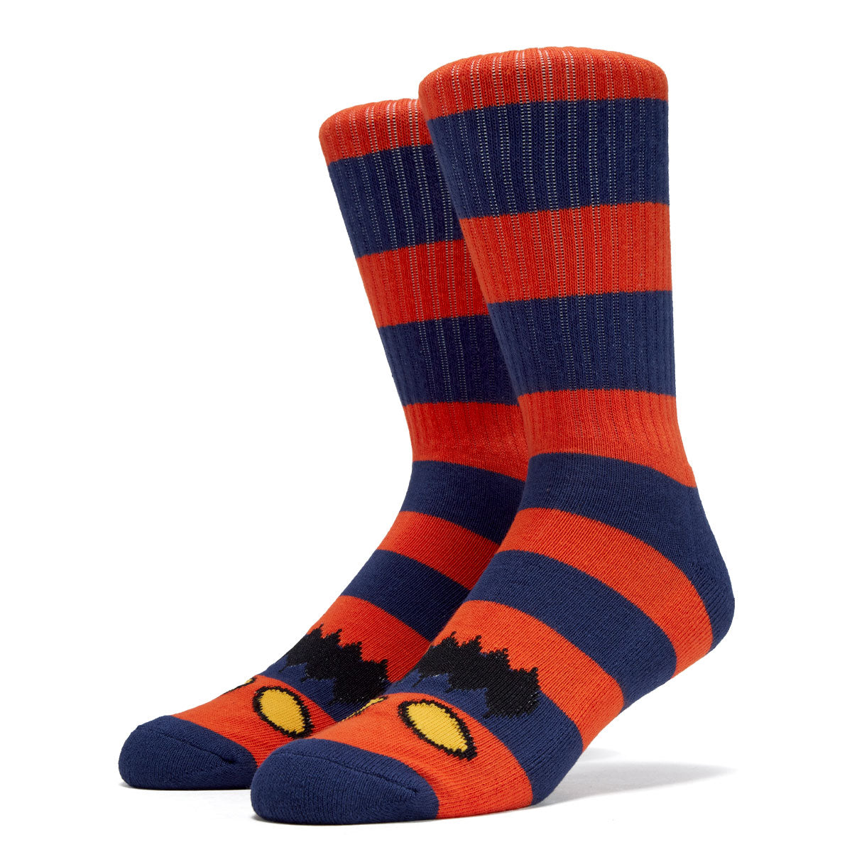 Toy Machine Monster Mig Stripe Socks - Dark Orange image 1