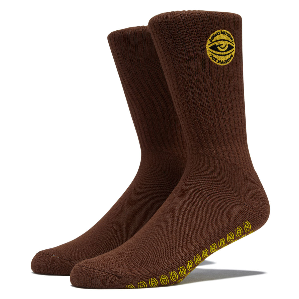 Toy Machine Always Watching Grip Socks - Brown image 1