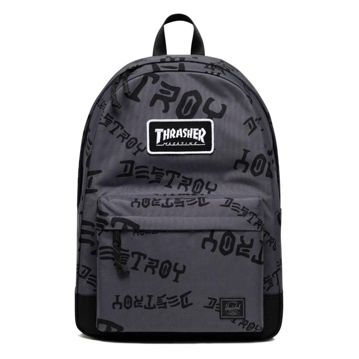 Herschel Supply x Thrasher Classic XL Nylon Backpack - Asphalt/Black Destroy image 1