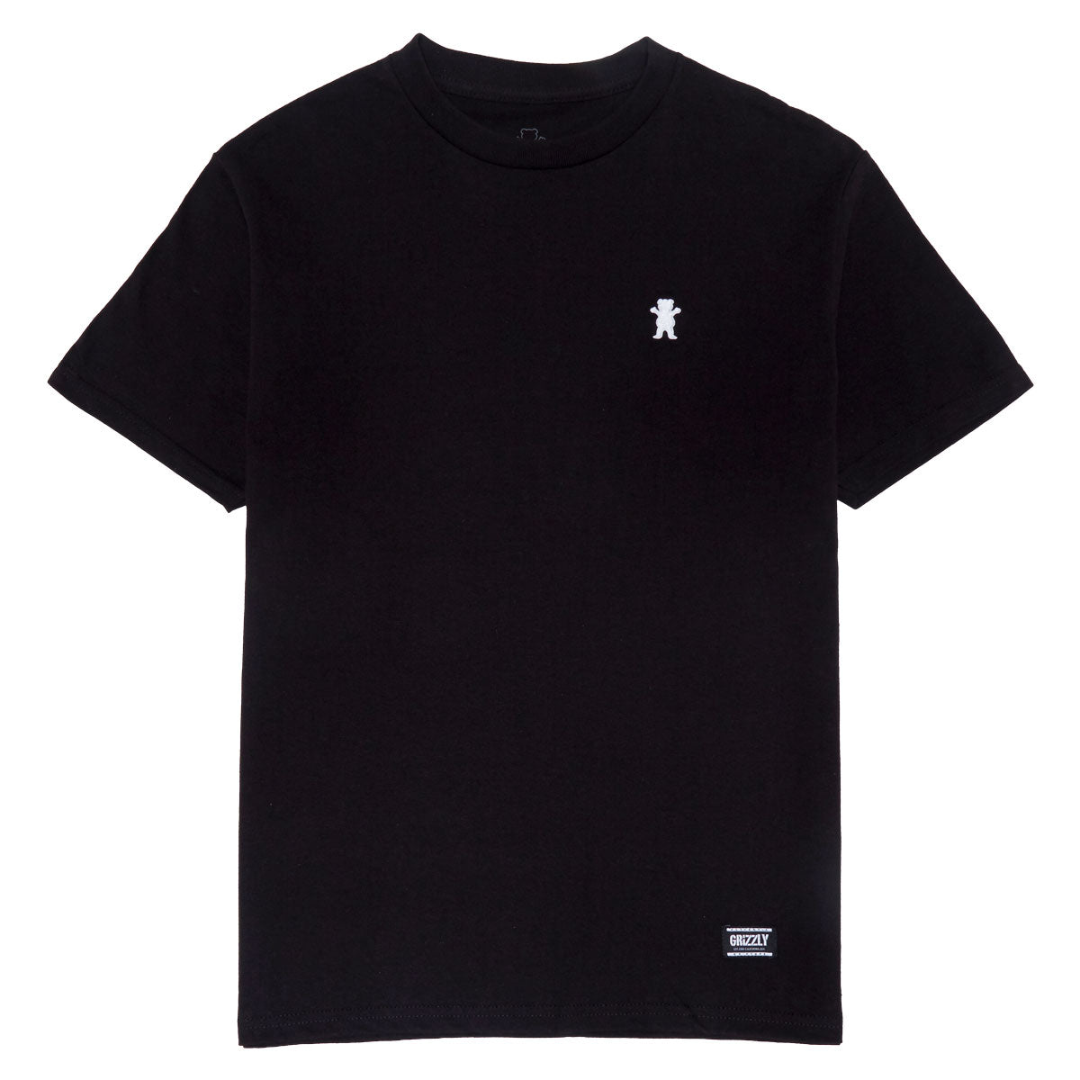 Grizzly Embroidered OG Bear T-Shirt - Black/White image 1