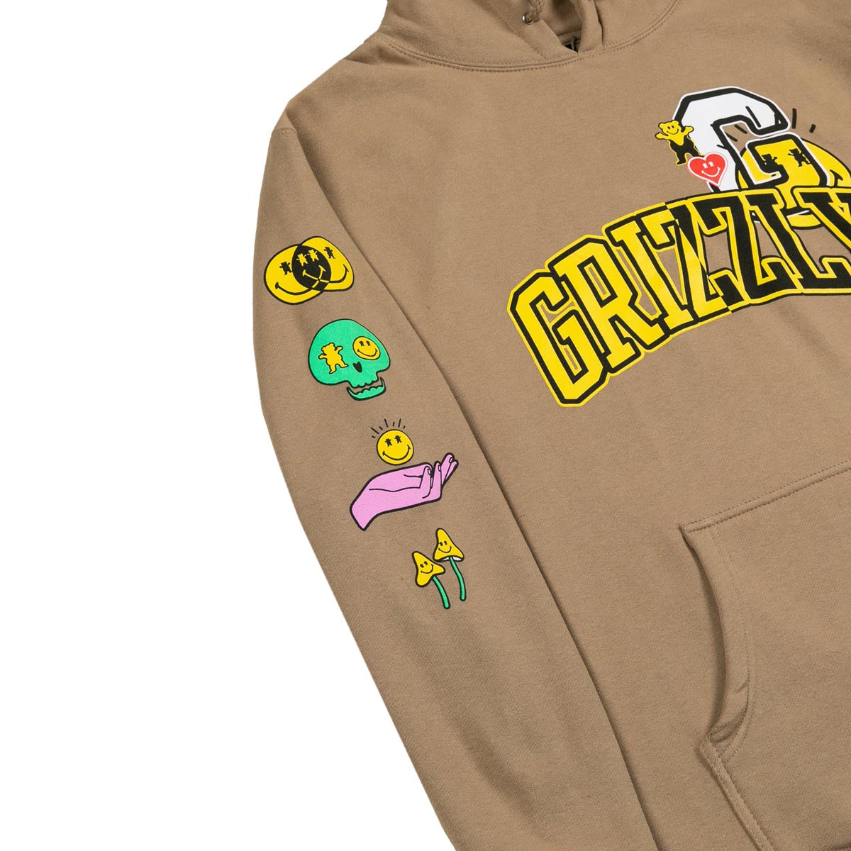 Grizzly x Smiley World Hoodie - Tan image 3