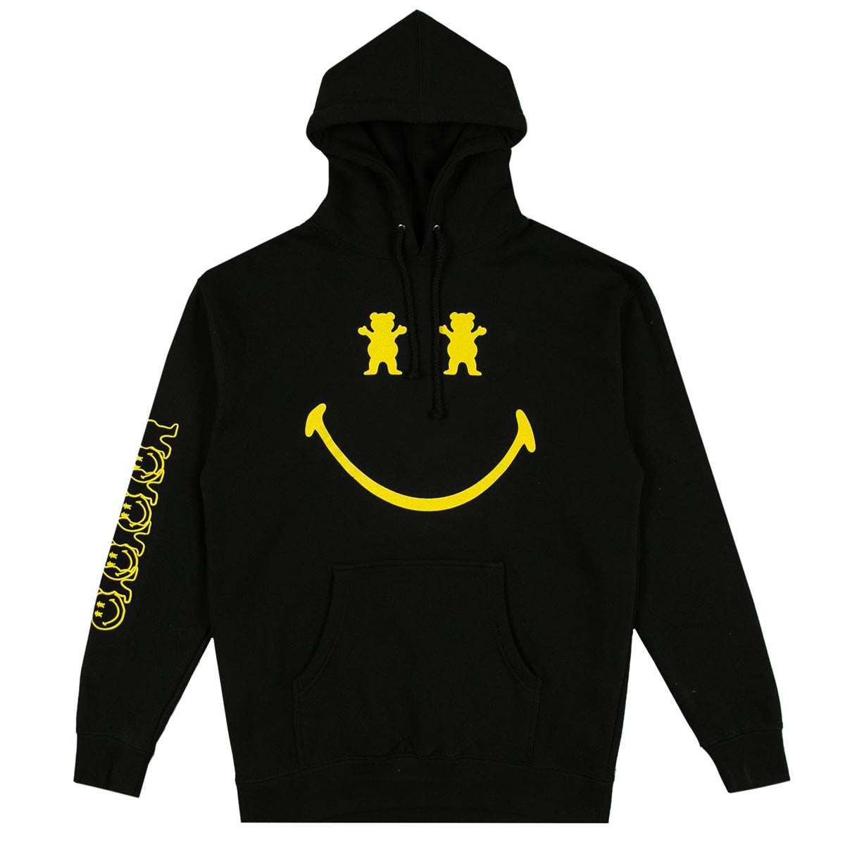 Grizzly x Smiley World Big Smile Hoodie - Black image 1