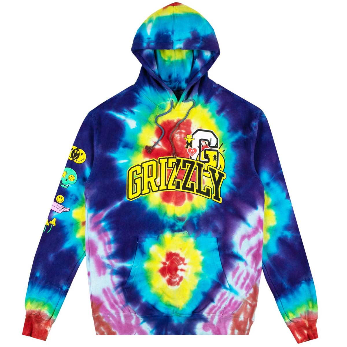 Grizzly x Smiley World Hoodie - Tie Dye image 1