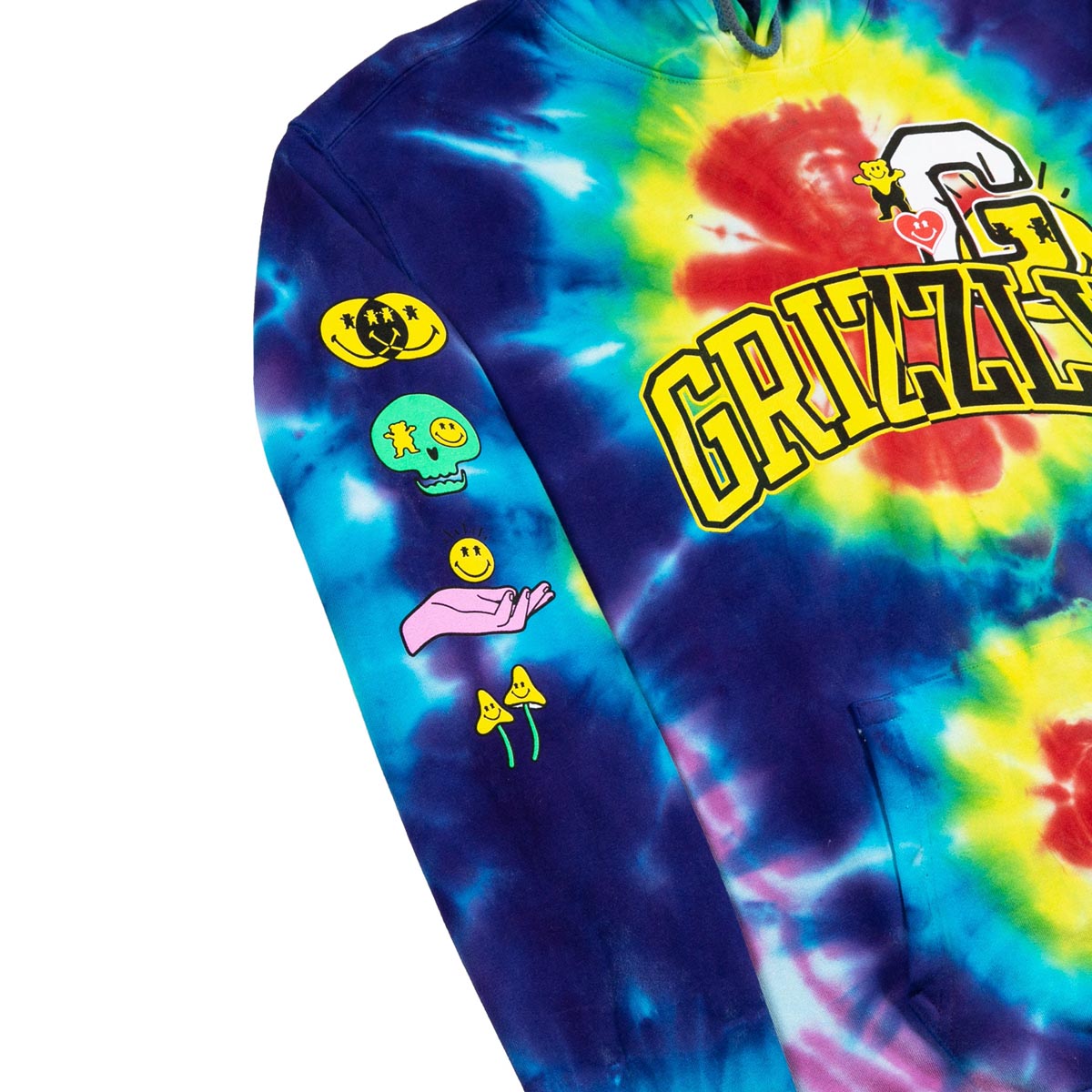 Grizzly x Smiley World Hoodie - Tie Dye image 3