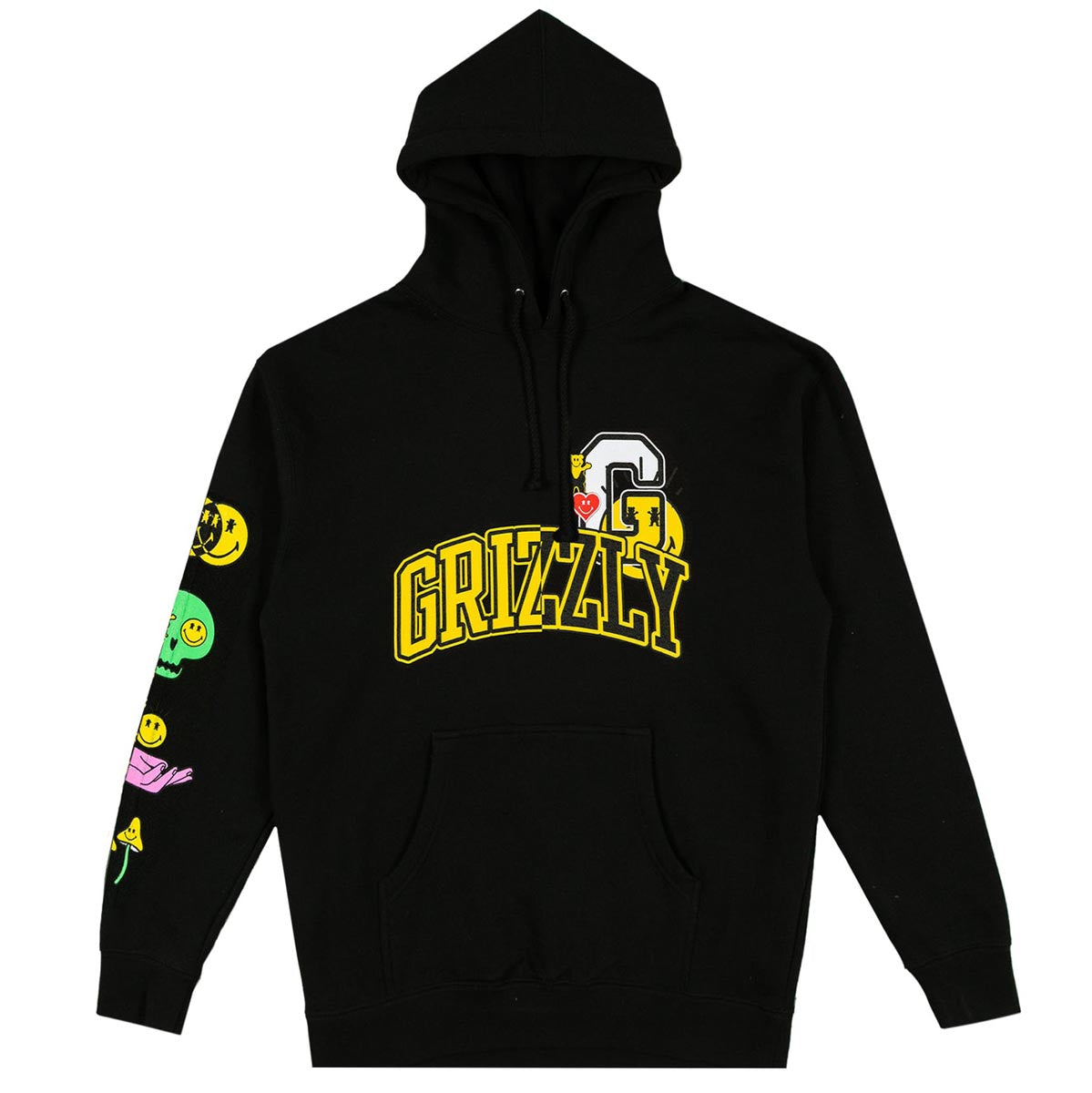 Grizzly x Smiley World Hoodie - Black image 1