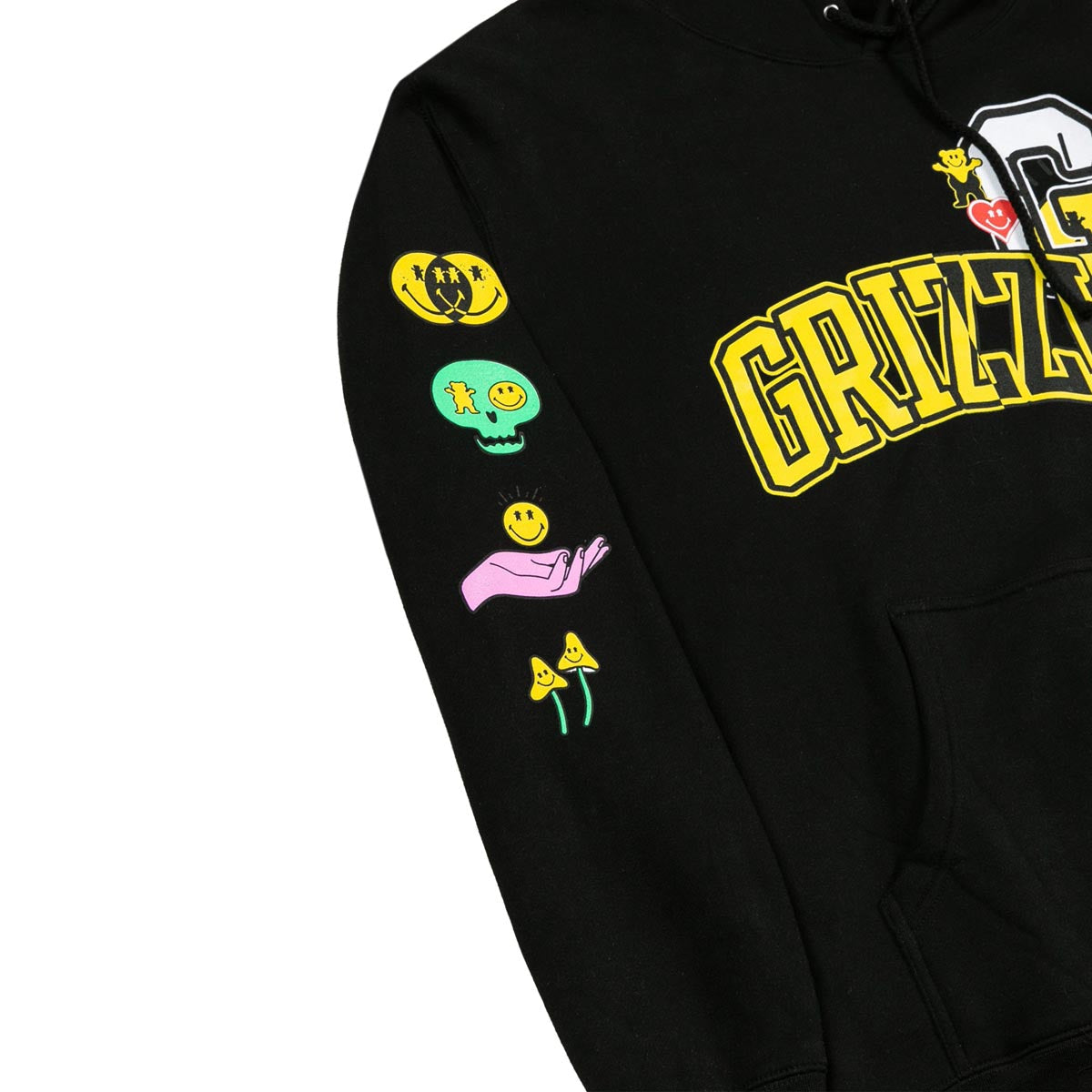 Grizzly x Smiley World Hoodie - Black image 3