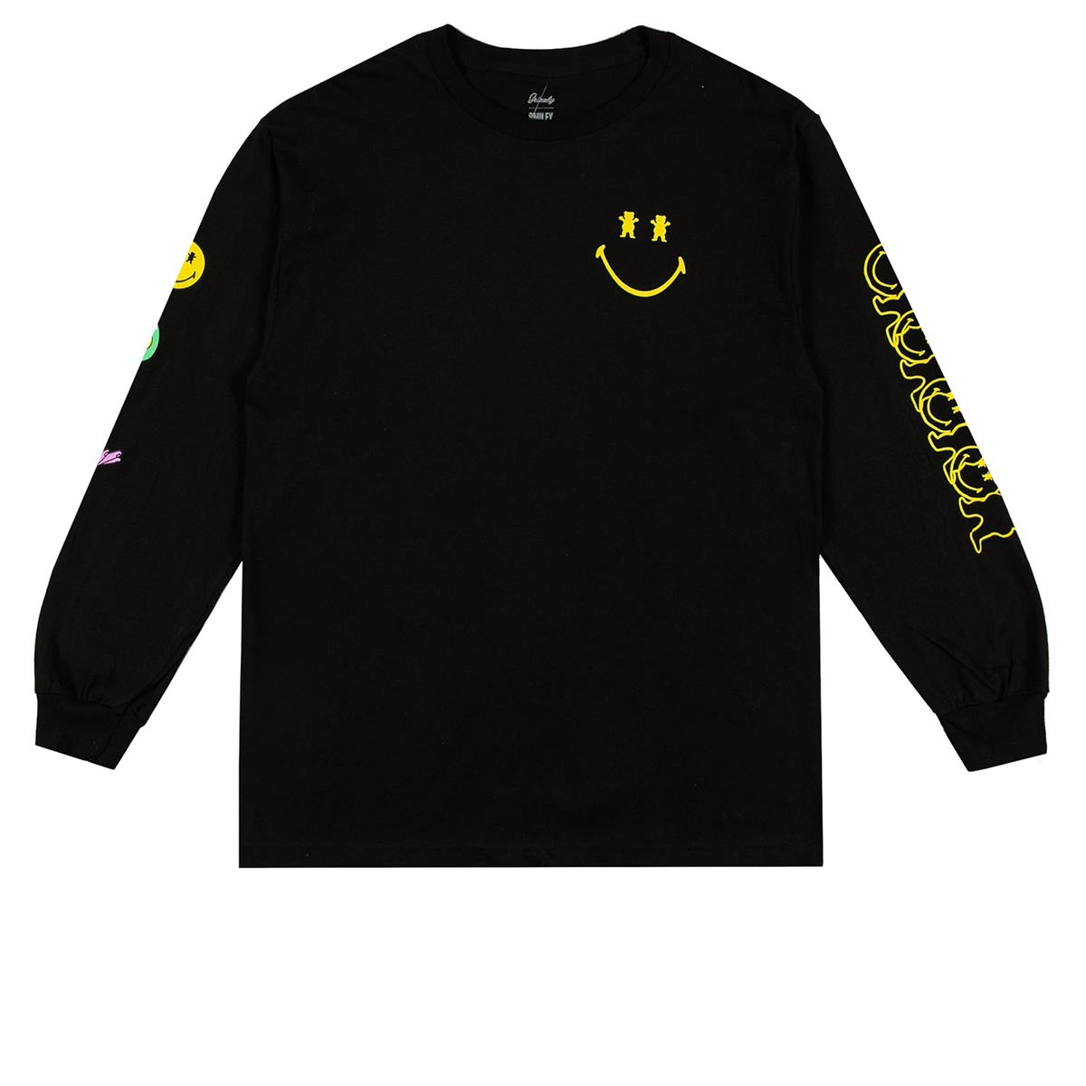Grizzly x Smiley World Big Smile Long Sleeve T-Shirt - Black image 1