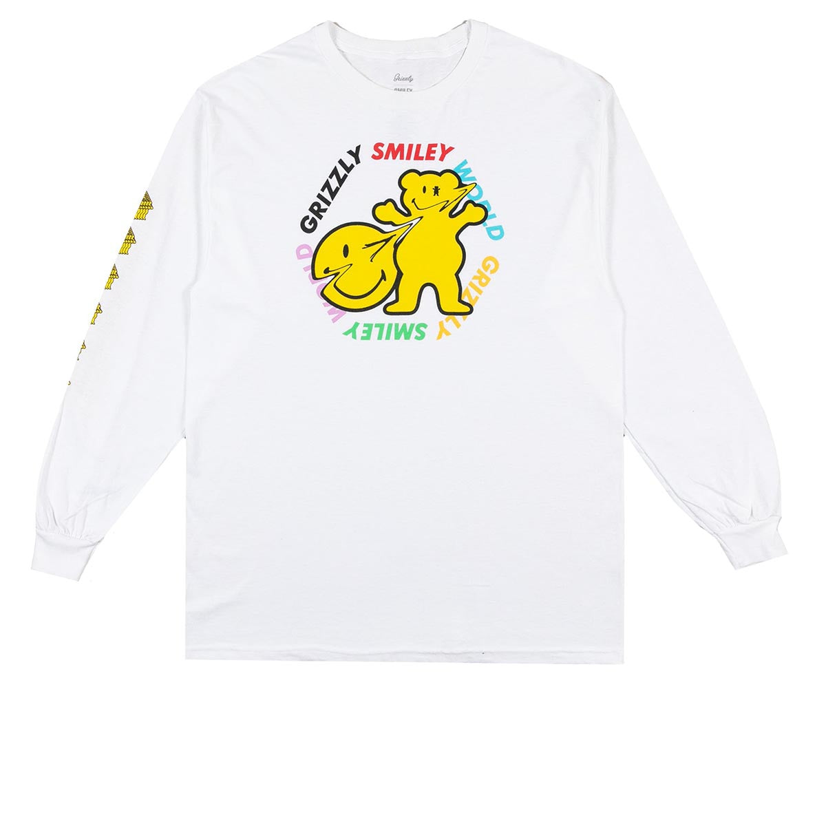 Grizzly x Smiley World Long Sleeve T-Shirt - White image 1