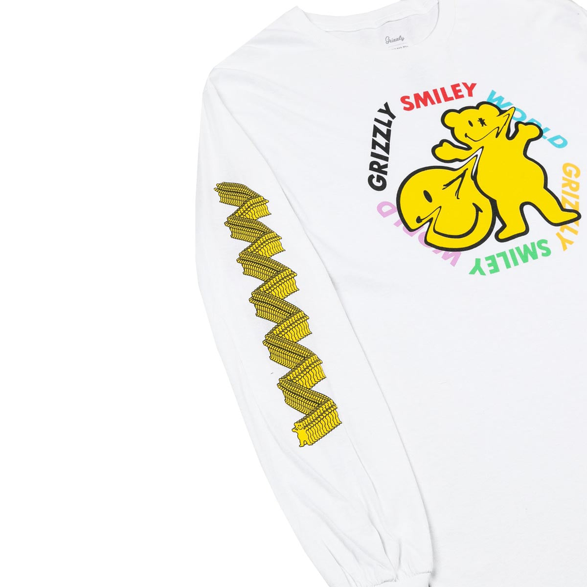 Grizzly x Smiley World Long Sleeve T-Shirt - White image 2